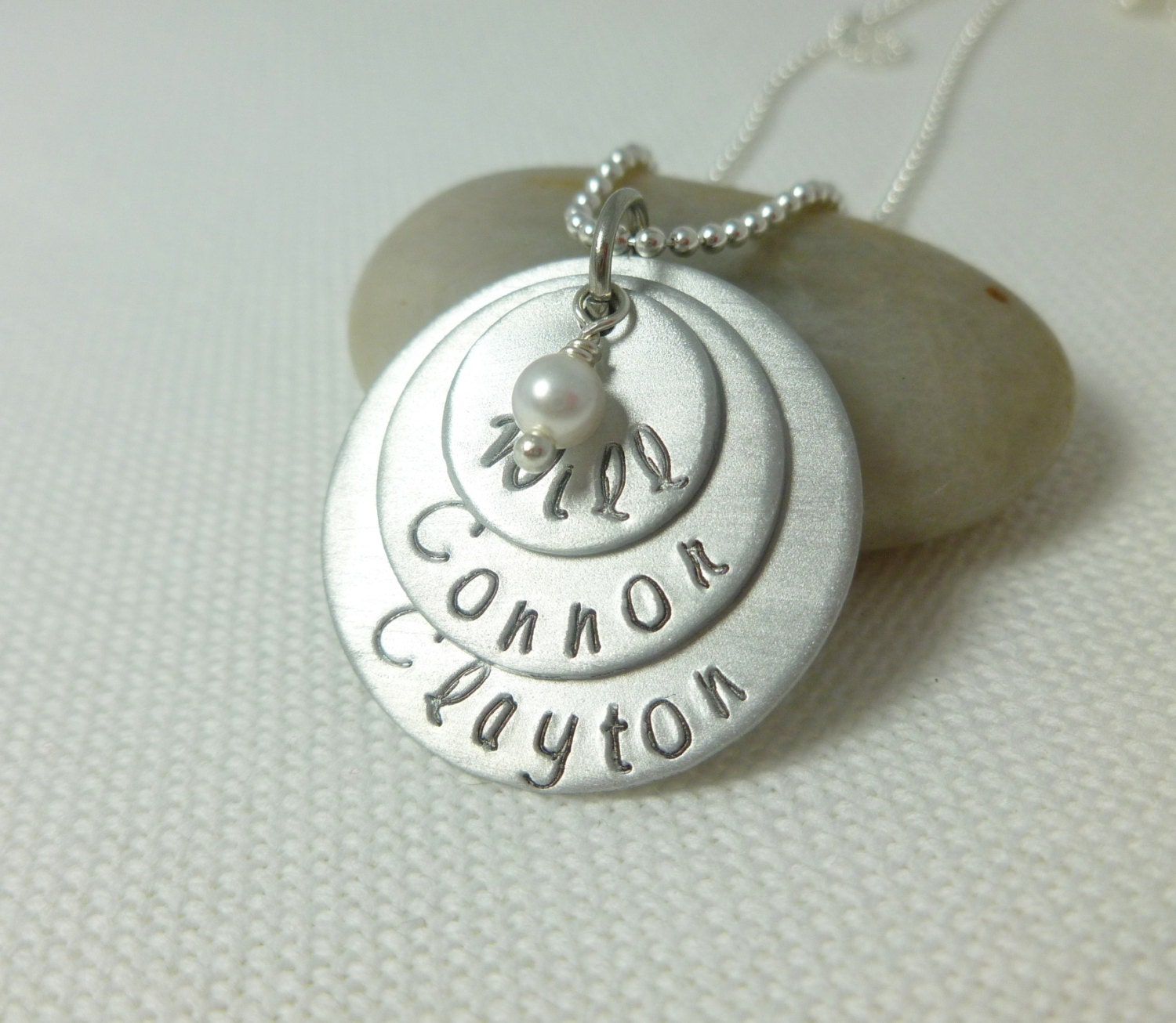 Family, Personalized Hand Stamped Names Necklace, Mommy necklace, Personalized, Custom Stamped