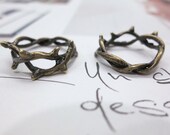 LIMITED TIME Vintage Brass Branch Stack Ring (2 rings)