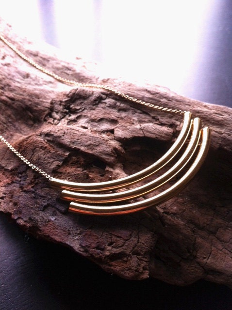 Nina gold tube necklace