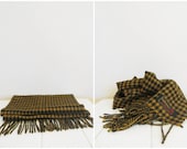 Mustard Plaid Wool Scarf
