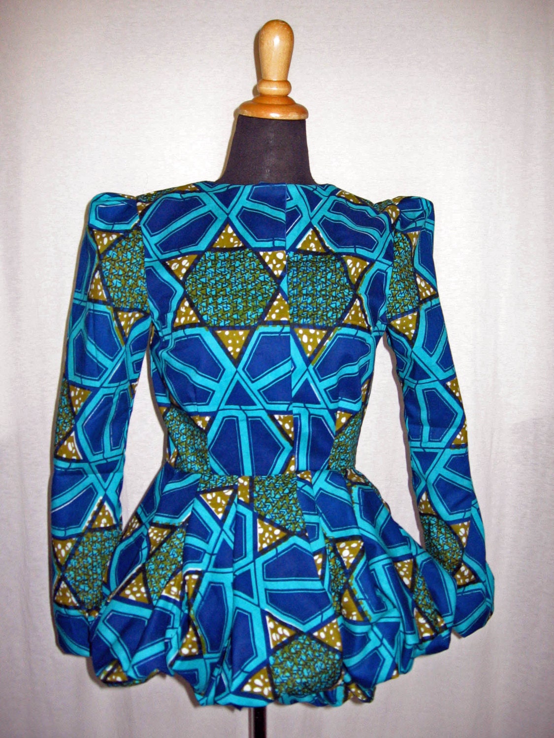 African Wax Print Peplum Jacket