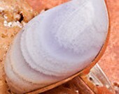 size 8 BLUE LACE AGATE sterling silver ring 925 crystal healing beautiful karma gemstone psychic energy blessed