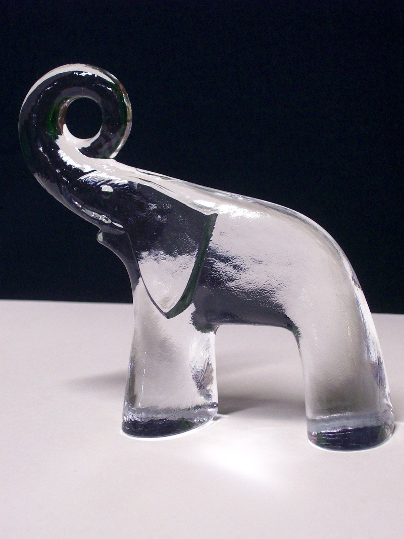 Kosta Boda Zoo Series Elephant Flatback Paperweight Sweden Hoglund Vallien