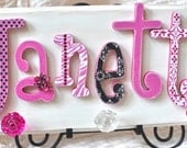 Custom Baby Name Sign - Wooden Nursery Letters- Childrens Room - Girl Room Decor -Painted Wall Hanging Art - The Rugged Pearl