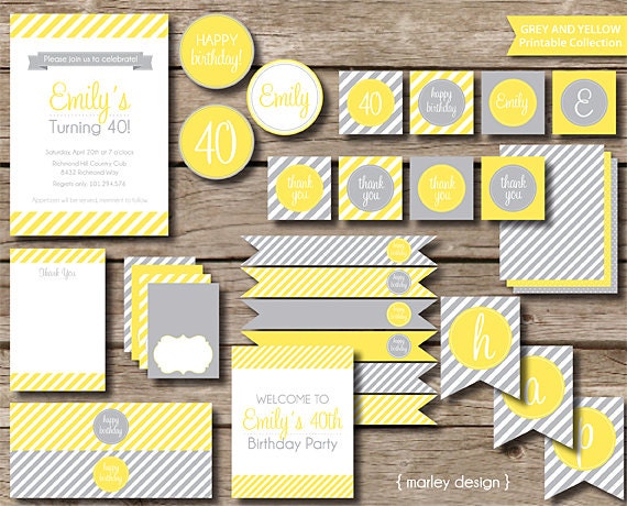 Custom Party Printables / DIY Party Decorations / DIY Party Package Party Supplies Kit