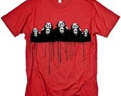 Horror Monster Monkey Men (on red) MENS American Apparel Tshirt