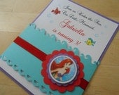 Disney Little Mermaid Inspired- Handmade Invitations, Under the Sea, Ocean