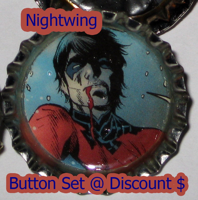 DISCOUNT Nightwing Dick Grayson Robin Handmade Button Set of 11