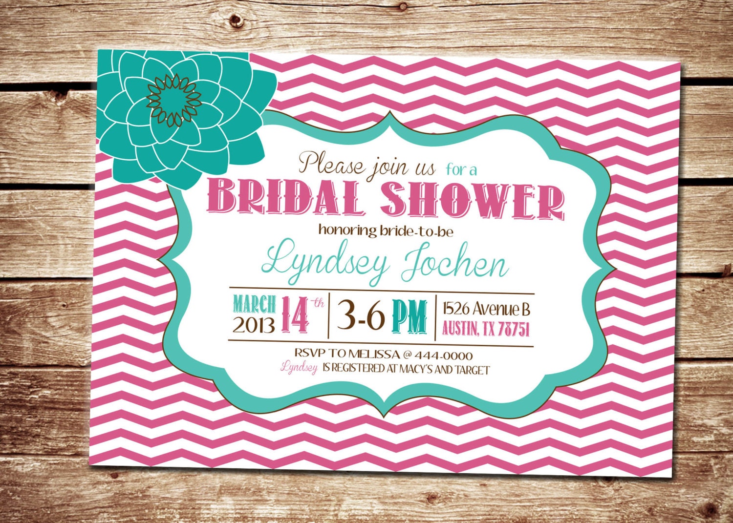 Printable Chevron Bridal Shower Invitation