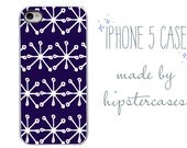 Iphone 5 Case. Navy and white Jacks. Designer Hipster case.