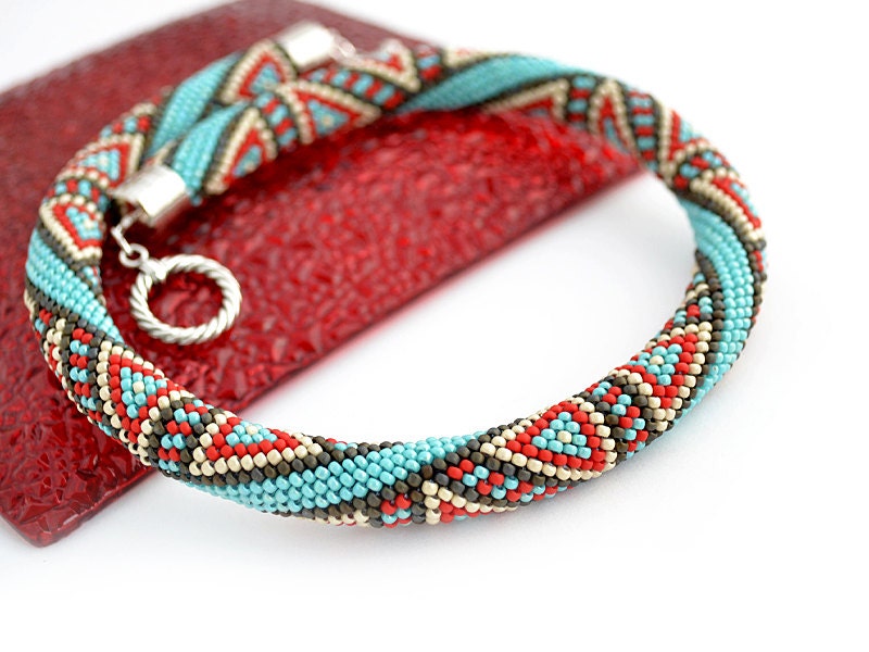 Bead Crochet Necklace "Eastern Melody"