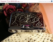50% SALE Ornate Mid Century Opera Glasses Burgundy