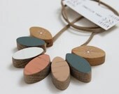 Forget-Me-Not Wooden Necklace