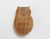 Wooden Owl Brooch - Hoot