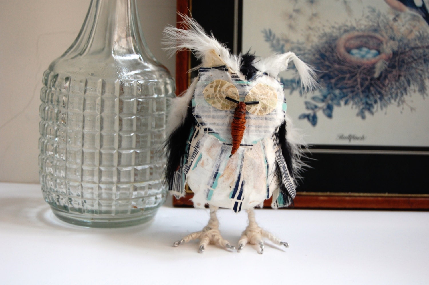 Horace the handmade owl figure