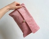 Fabric clutch, makeup bag, diaper bag, purse, red nautical striped velvet