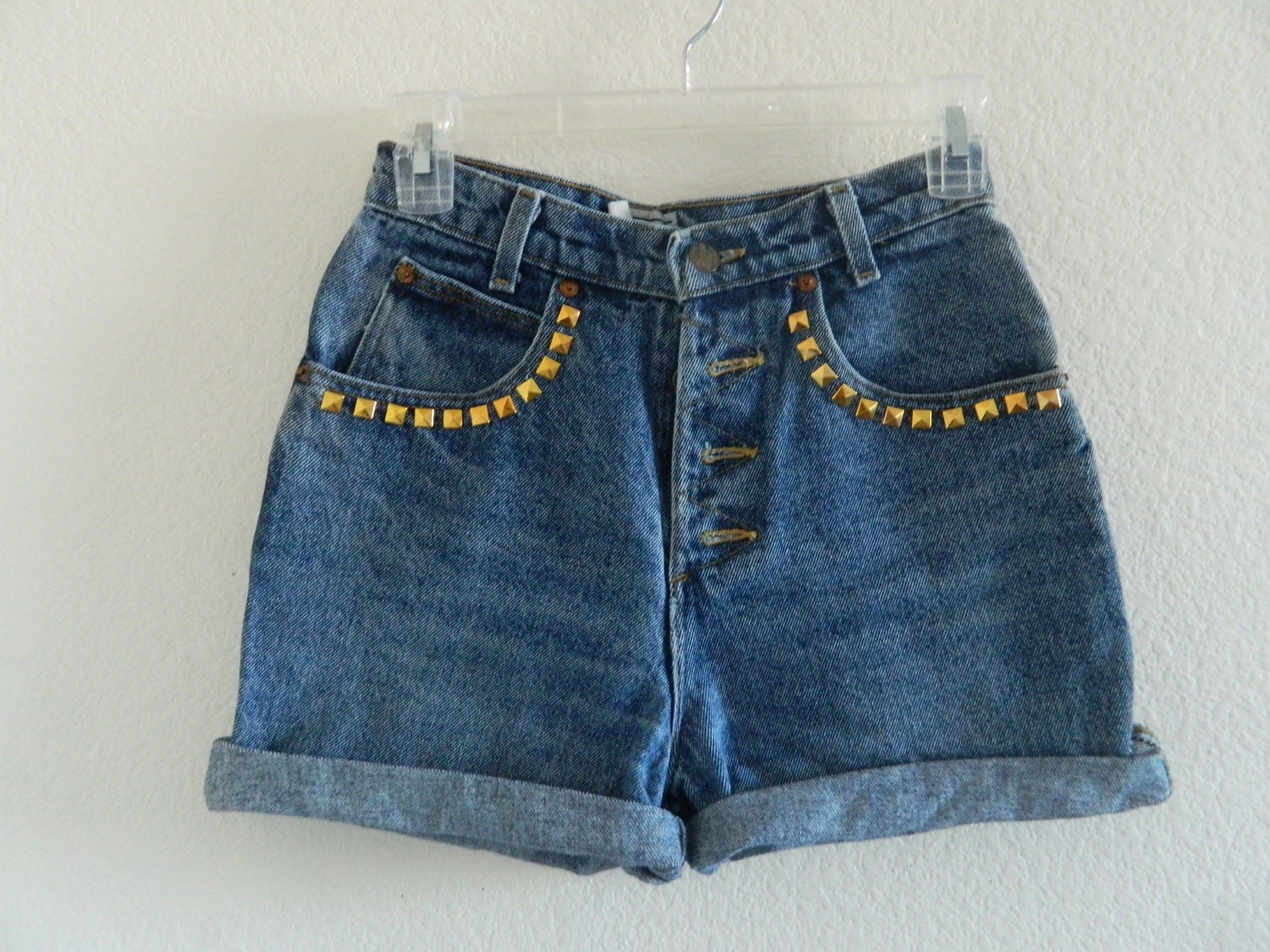 studded high waist shorts