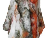 nuno felted silk scarf shawl wrap TAIGA handmade, silk, wool, silk fibers, eco fashion by Kantorysinska