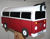 Bay Window Two-Tone Volkswagen Bus Mailbox by TheBusBox Custom made - Choose your color - BayBusBox