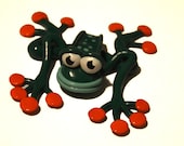 Trevor, Hand-Painted Clay Frog