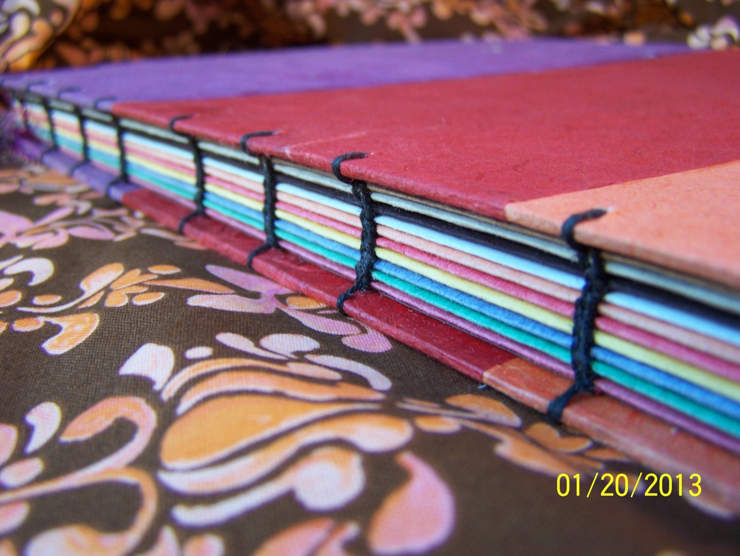 Large Hard Cover Coptic Bound Junk Journal/Photo Album/Scrapbook
