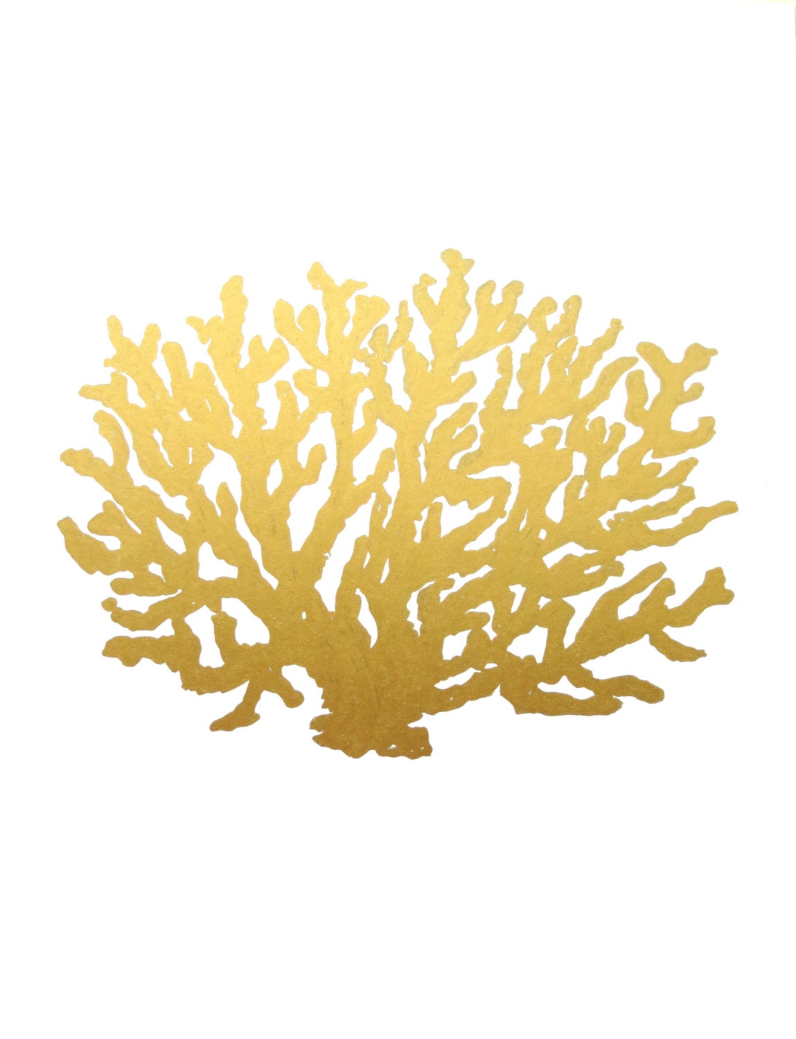 Art Print 24K Gold Original Coral Painting on Paper 8.5x11 by Jennifer Latimer - GildedMint