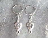 Sterling Silver Love Goddess Earrings, with Sleeper Hoops and Crystal Quartz Beads
