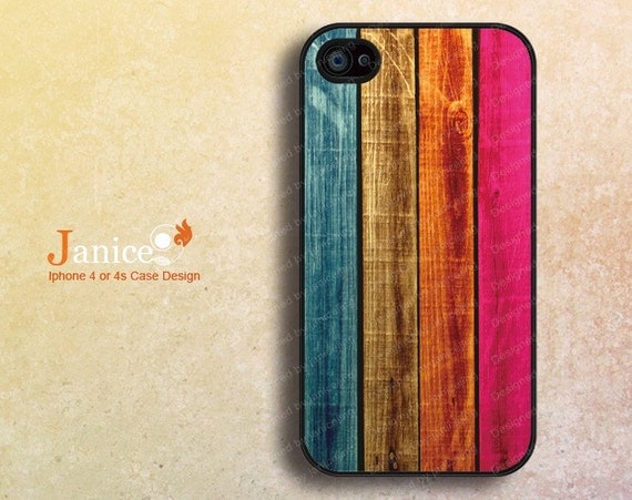 Black iphone 4 cases, iphone 4s case, iphone case 4,black iphone Verizon Sprint cases colorize wood texture style unique Iphone 5case B001