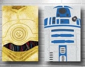 Star Wars drones set minimalist  C-3PO and R2D2 posters geekery