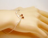 Sterling Silver Plated Branch Bracelet Anklet, Wedding Jewelry, Modern, Bridesmaids Gifts, Minimalist, Birthday, Birthstone, Custom Orders