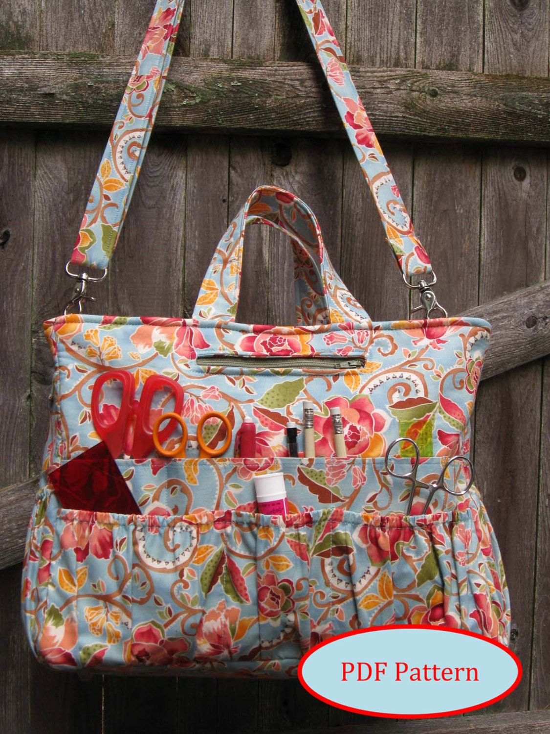 Organizer Tote with 46 Pockets PDF Sewing by KindredQuilters