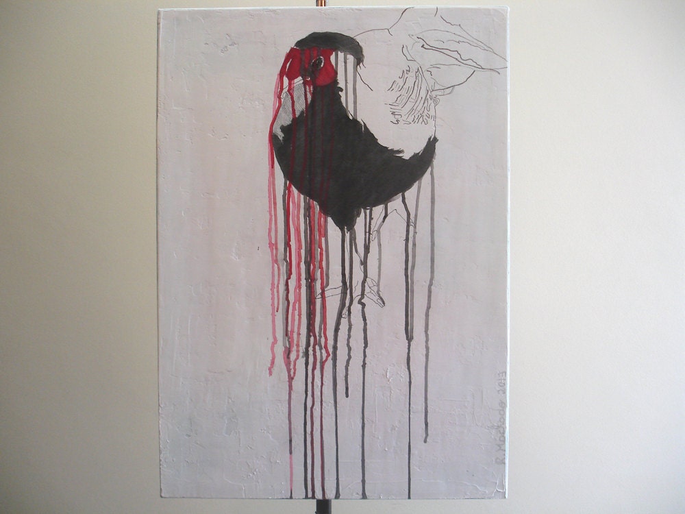 Original Modern artwork sale, buy original animal painting art, Modern painting on canvas by Ricardo Machado (27.56 x 19.7 inches)