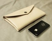 Handbag/Pouch/Clutch/Wallet/Cosmetics bag/Purse/Genuine Leather/Handmade-Natural color