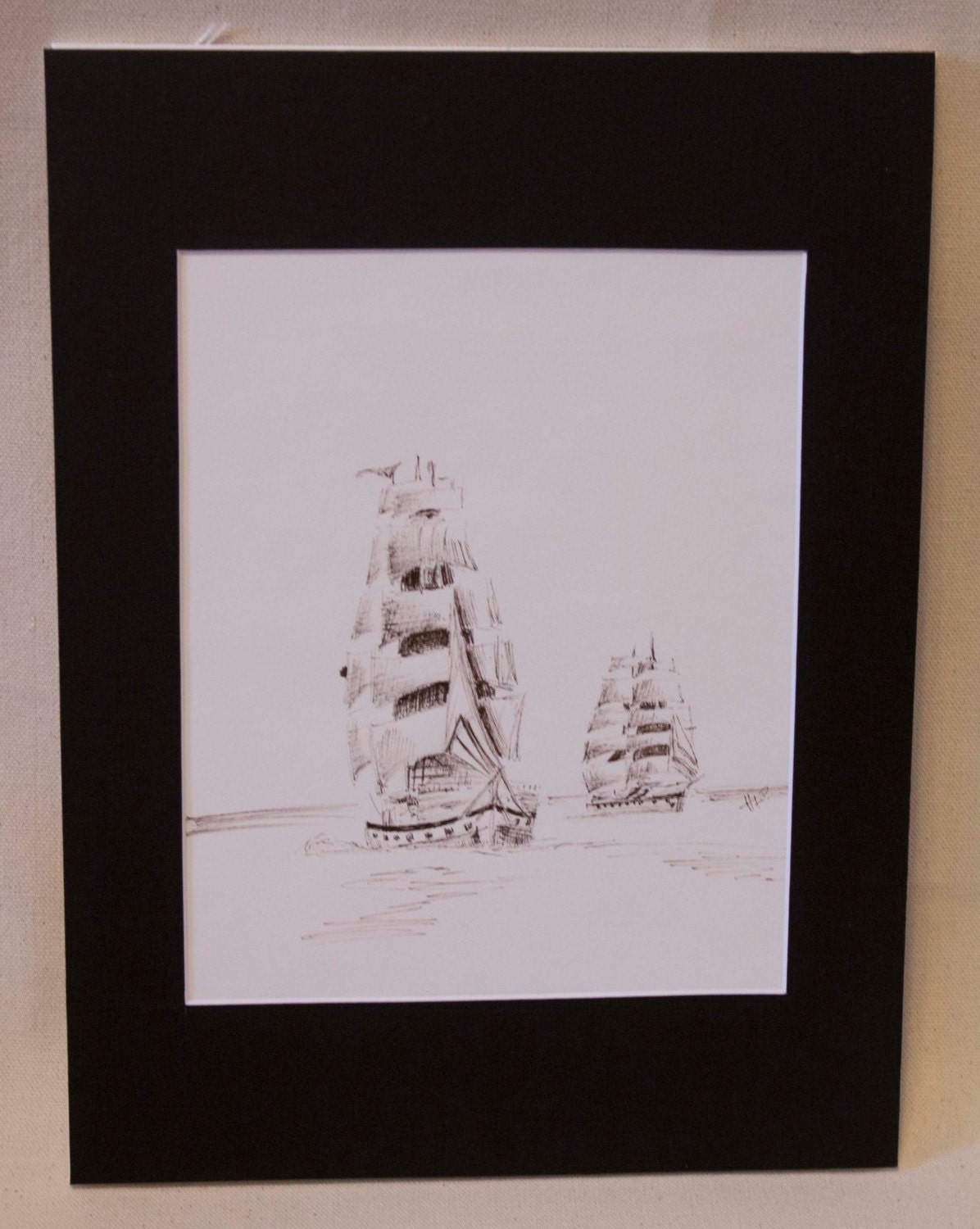 IN THE WAKE - 9x12 Original Sepia Ink Drawing - Hannah Patke