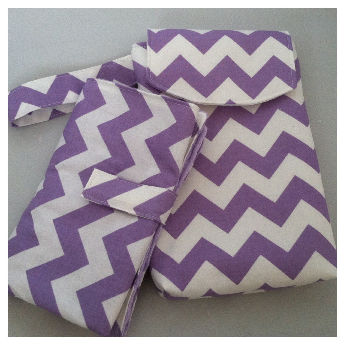 Sturdy Boutique Diaper and Wipes Clutch AND Changing Pad...Chevron...Many colors to choose from