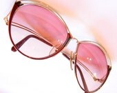 Daring Dior Vintage oversized sunglasses with gold wire and red enamel frame