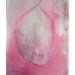Watercolor painting original. Flamingo feather, abstract feather in ombre pink scheme and silver lines. Small watercolor 7,5 by 11 inches