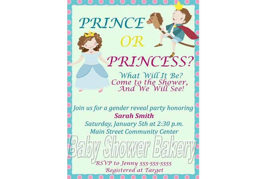 Gender Reveal Invitation, Gender Reveal Baby Shower Invitation, Gender Reveal Party Invitation, Prince or Princess Gender Reveal