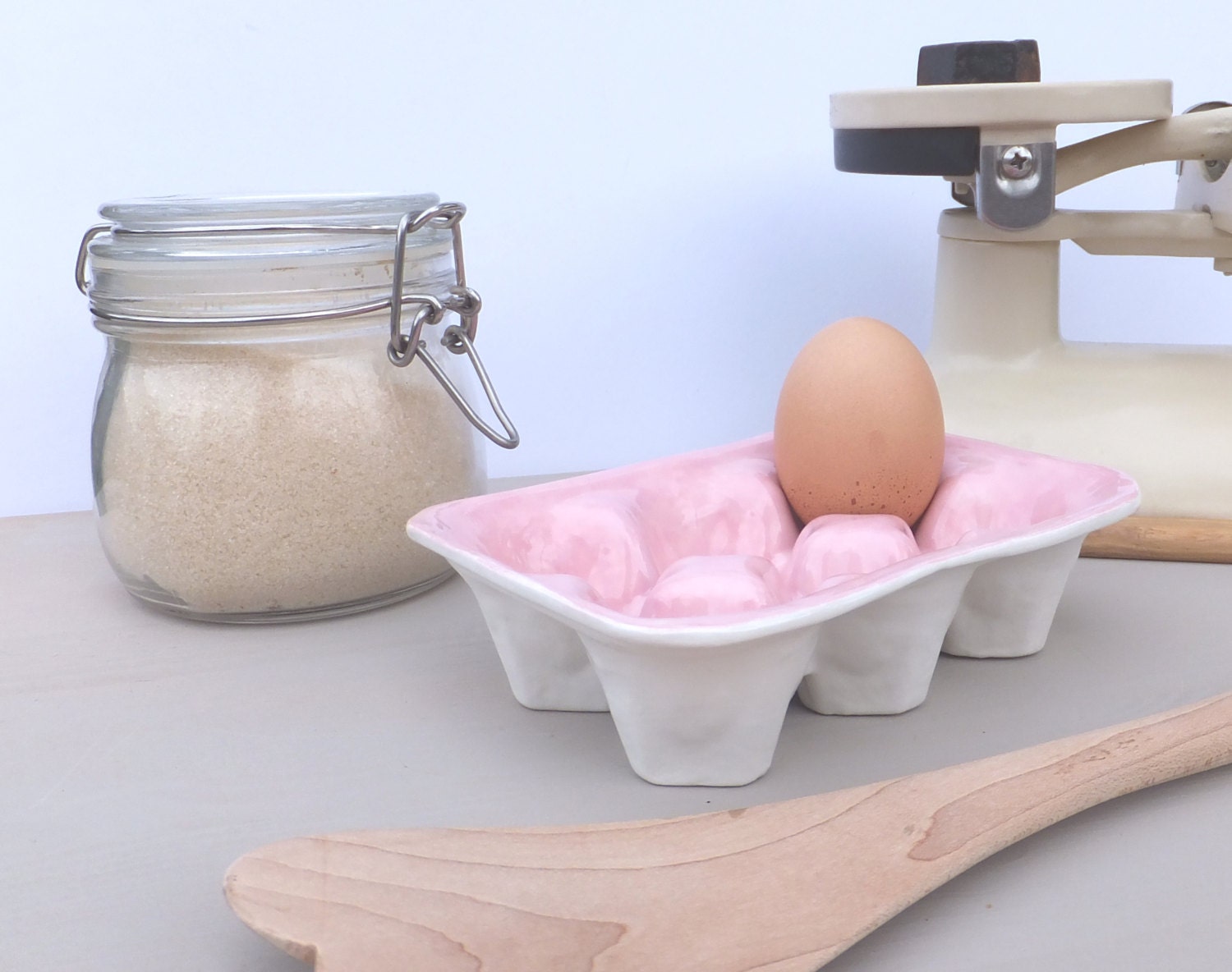 Two tone egg box, egg tray carton crate pink and white baking kitchenware pink kitchen accessories