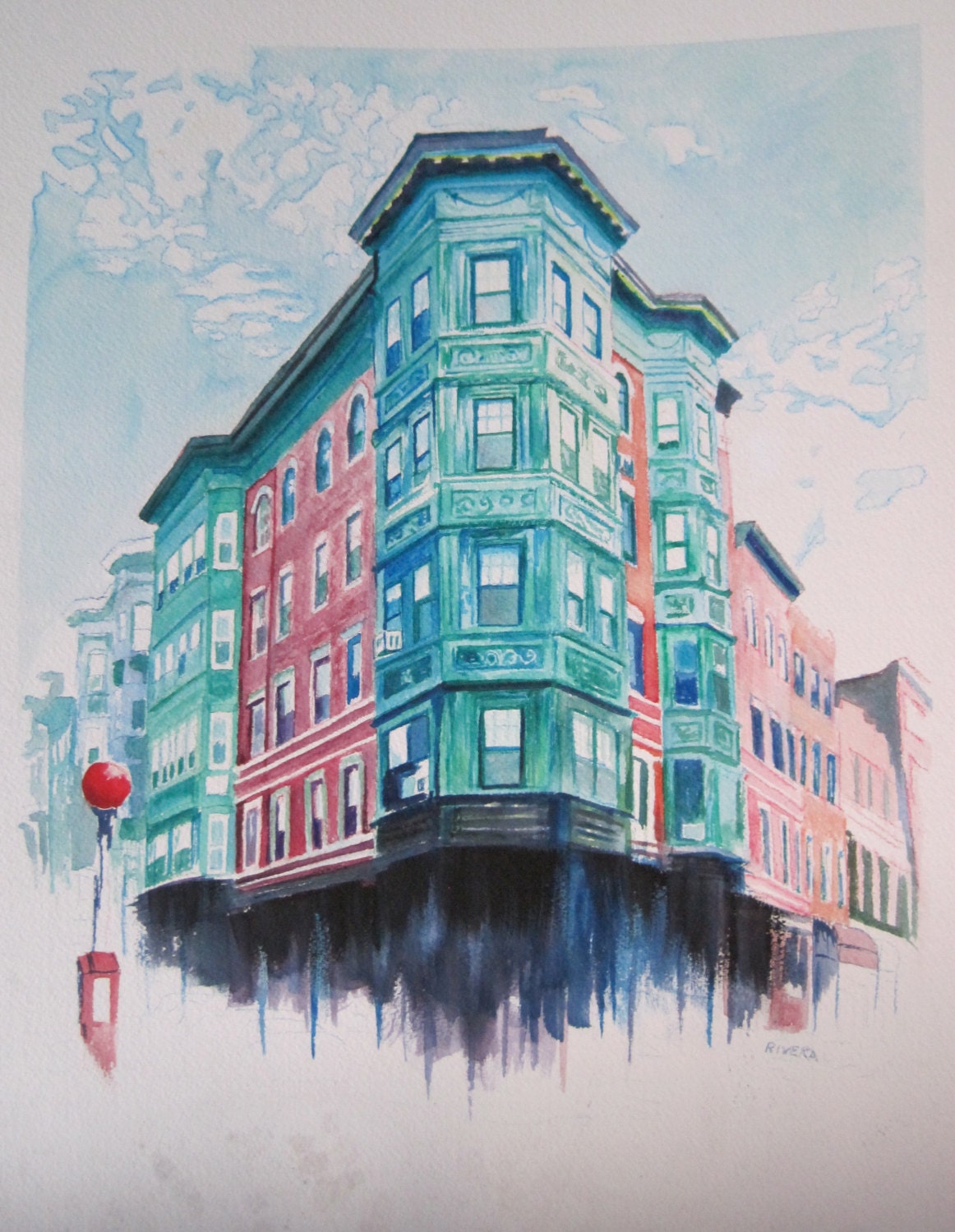Watercolor of Boston by g9