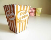 PRINTABLE Popcorn Box Template Wedding Favor, instant download, Orange