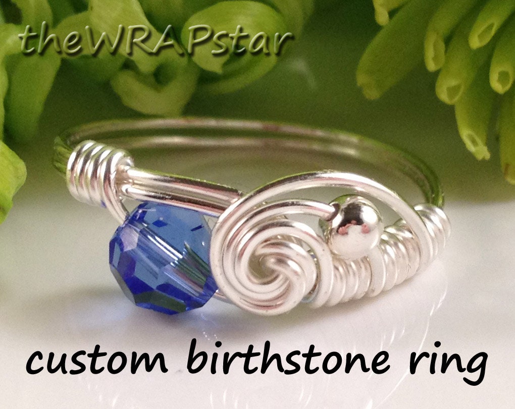 Personalized Jewelry Birthstone Ring Any Size Silver Ring Custom Size Jewelry Gifts under 20 Gift for Best Friend Gift for Woman ITEM0315