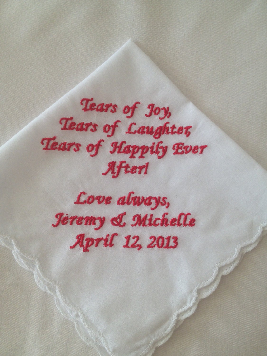women's wedding personalized handkerchief hankie hanky