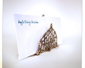 vintage brass ornate letter holder or napkin holder