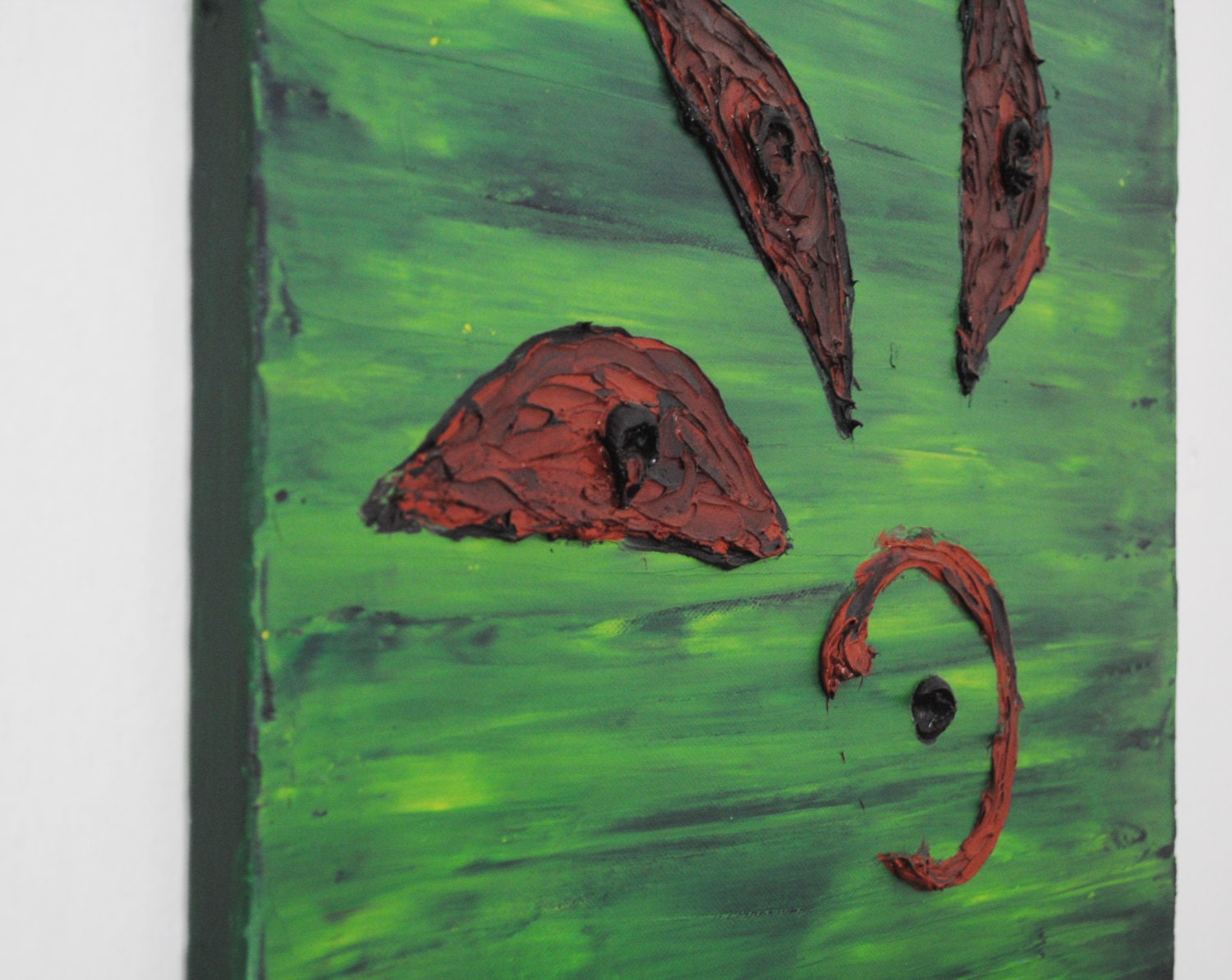 Ready to Hang original Fine Art Green Tradition Painting oil on canvas brown green tones 40 x 60