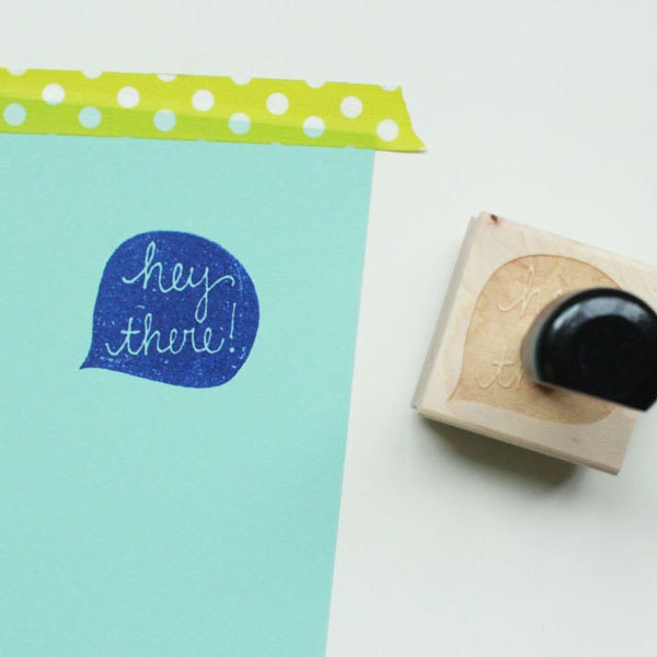 Hey There Rubber Stamp