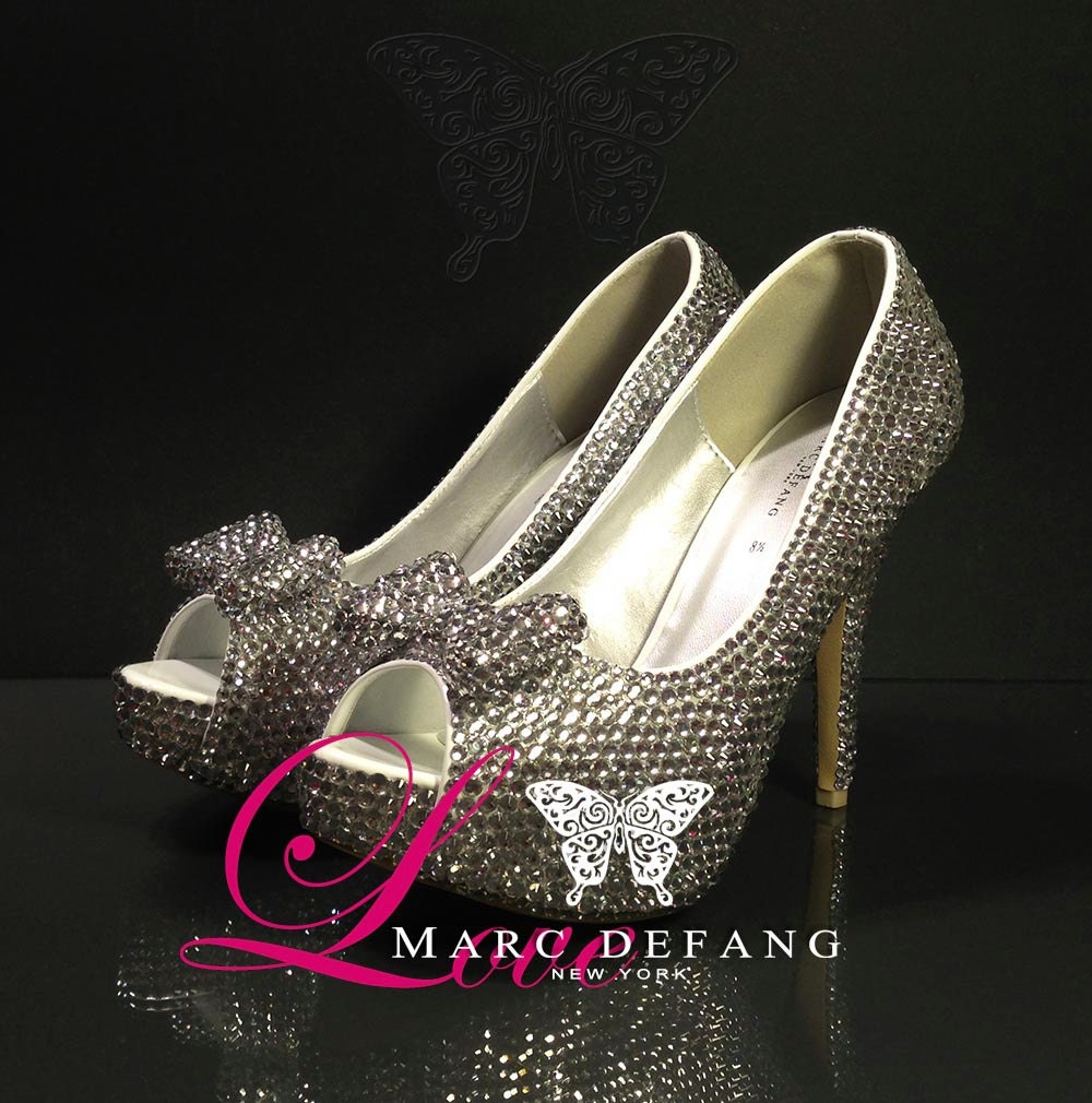 Dorothy's Clear crystal luxury peep toe heels