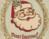 Ephemera Santa Collage Handmade Vintage Christmas Cross-Stitch Pattern