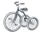 Handmade Vintage Retro Tricycle Silhouette PDF Cross-Stitch Pattern