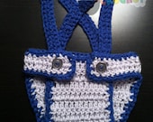 Newborn Baby Boy Crochet Bow Tie and Suspenders Diaper Cover Set Photo Prop